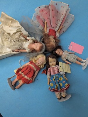 5-6'' Lot Of 5 Vintage Hard Plastic NASB Nancy Ann Storybook Dolls Various #NA23