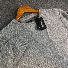 Buffalo David Bitton Sweater Mens Large Gray Textured Crew Neck Long Sleeve