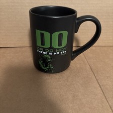 Star Wars Yoda  Do or Do Not There is No Try  Black Coffee Mug Cup Hallmark 2011
