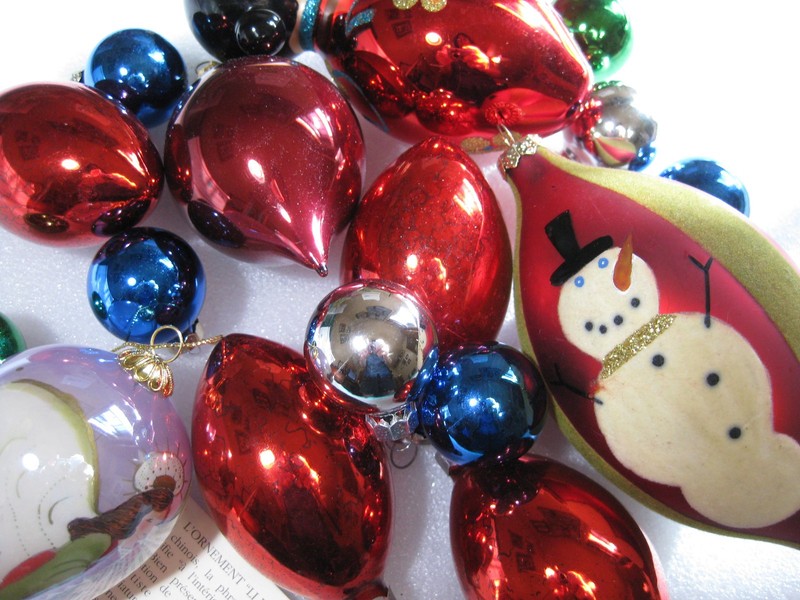 CHRISTMAS GLASS ORNAMENTS Li Bien Glass ANGEL JAPANESE GIRL SNOWMAN BALLS LOT