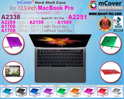 mCover  CASE for 13.3'' A2338 M1 M2 A2289 A1706 MacBook Pro Touch Bar USB-C ports