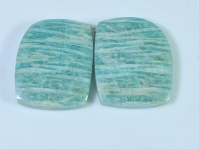 23Cts. Natural Amazonite (15X19X02 mm each) Octagon Cabochon Matched Pair H780