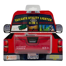 Red Tailgate Utility Lighter 3-in-1 Corkscrew Bottle Opener Extends Refillable