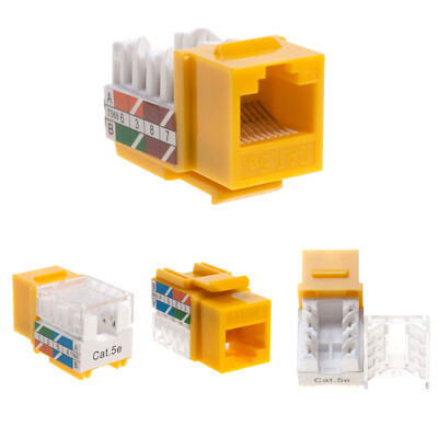 10 pack Cat5e 45° Angled Keystone Jack Network 110 Punchdown 8P8C Cat5