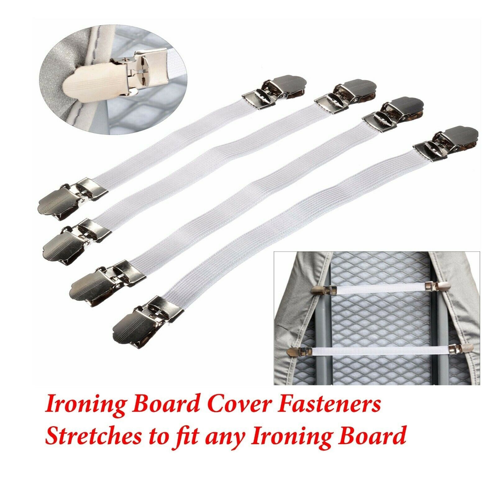 4PC Bed Sheet Grippers/Strap Elastic Grip Iron board Gripper/Clips