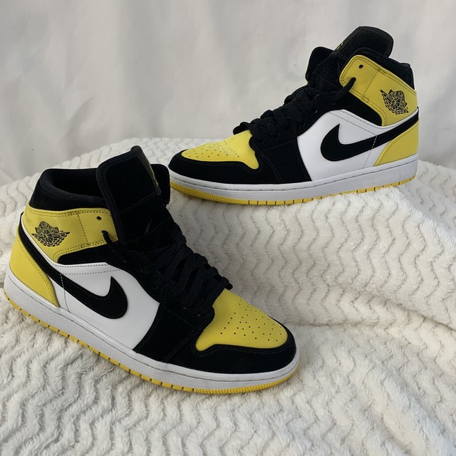 Nike Air Jordan Retro 1 Mid SE Yellow Toe Black White 852542-071 Size 9 for sale online | eBay