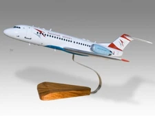 Fokker 70 Austrian Arrows Desk Wood Airplane New Model Small Scale 1/100