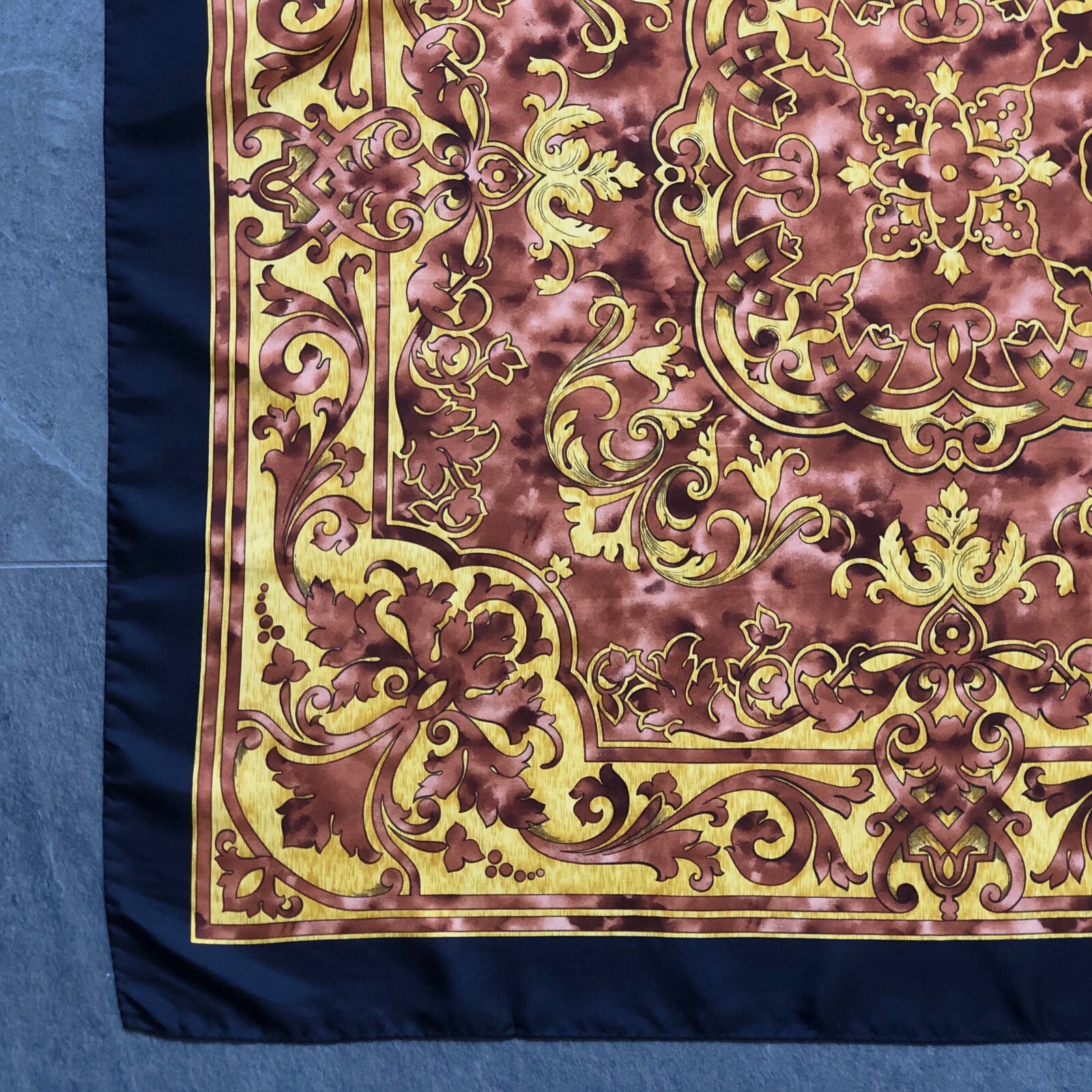 vintage VALENTINO silk scarf Baroque print size 3… - image 10