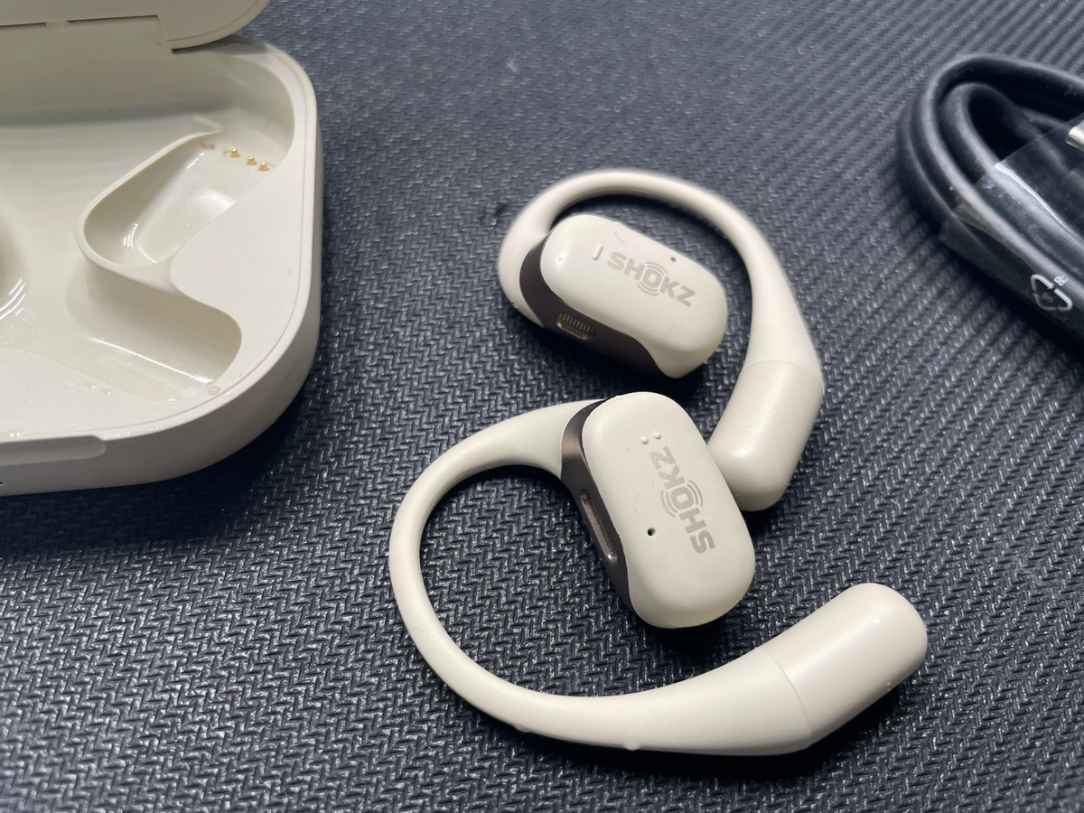 Shokz OpenFit Open-Ear Bluetooth True Wireless Earbuds - Beige