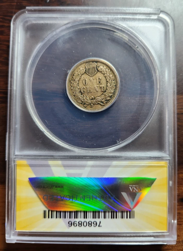 1862 Indian Head Cent / Penny - DDR FS-801 S-6 - ANACS VF20 Details - RARE! - Image 2 of 4