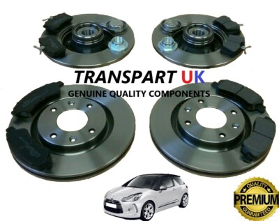 FITS CITROEN DS3 DSPORT PLUS GROOVED FRONT & REAR BRAKE DISCS & APEC BRAKE PADS | UK FITS CITROEN DS3 DSPORT PLUS GROOVED FRONT & REAR BRAKE DISCS & APEC BRAKE PADS | UK