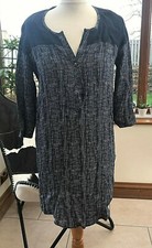 Marie Sixtine Designer Pop Over Navy Printed Long Sleeve Shirt Dress SizeXS BNWT