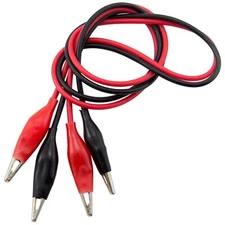 20-inch Alligator to Alligator Clip Test Lead Set, Includes 1 Red & 1 Black Lead