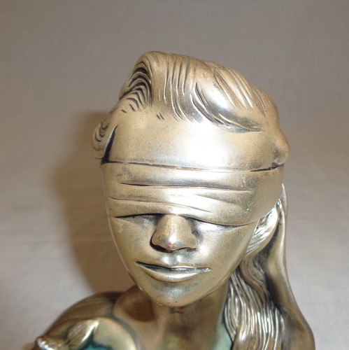 Dame Gerechtigkeit Vintage Statue Themen Augenbinde Göttin göttliches Gesetz Frau Büste Statuette - Bild 15 von 19