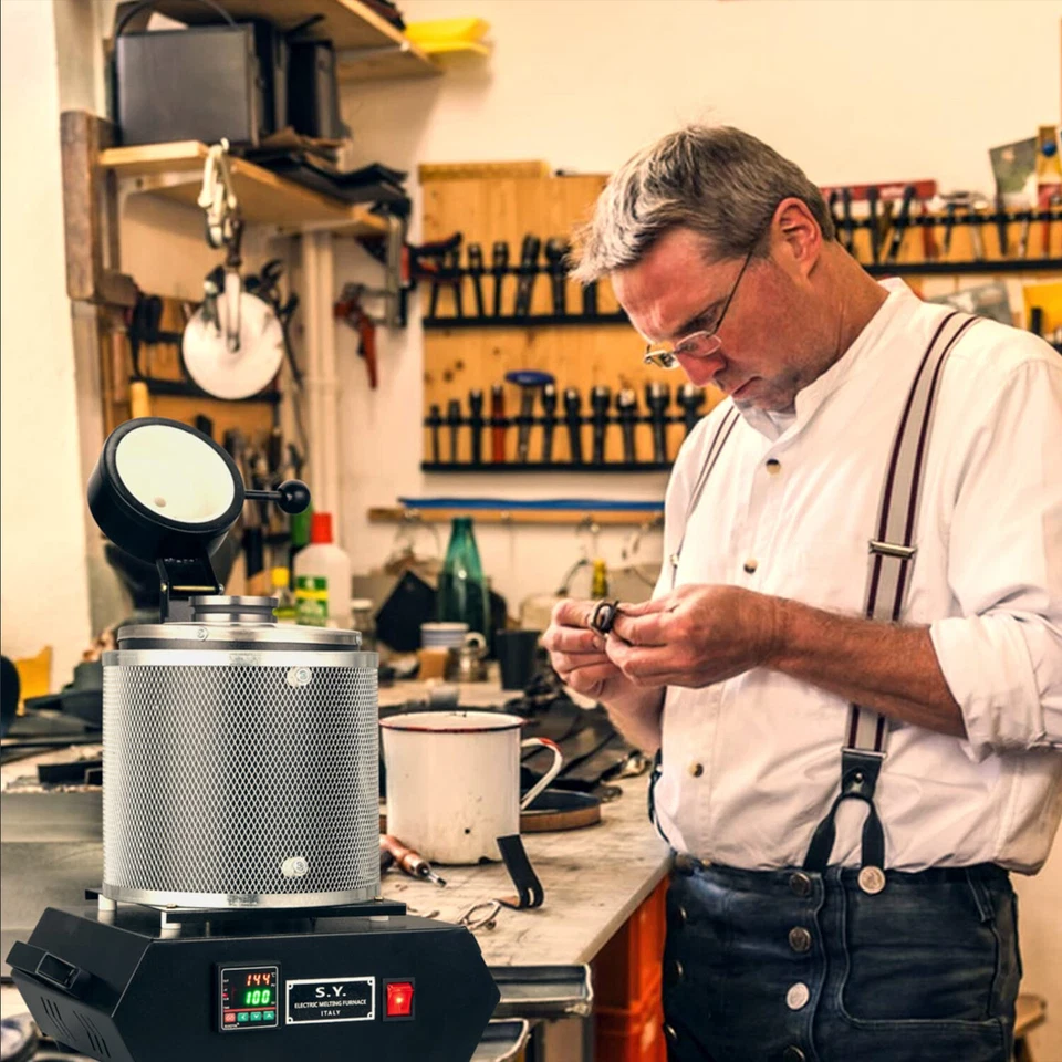 3KG Electric Digital Melting Furnace Metal Gold Silver Copper Smelter Crucible - Image 4 of 4