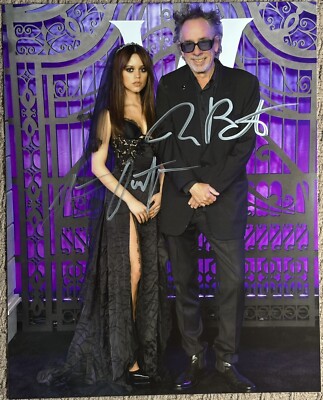 Jenna Ortega And Tim Burton Signed Photo, 8x10 With COA