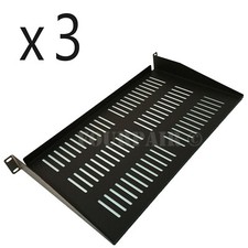 3 Pack Vented Cantilever Rack Mount Steel Keyboard Server Shelf 19" 1U 10" Deep