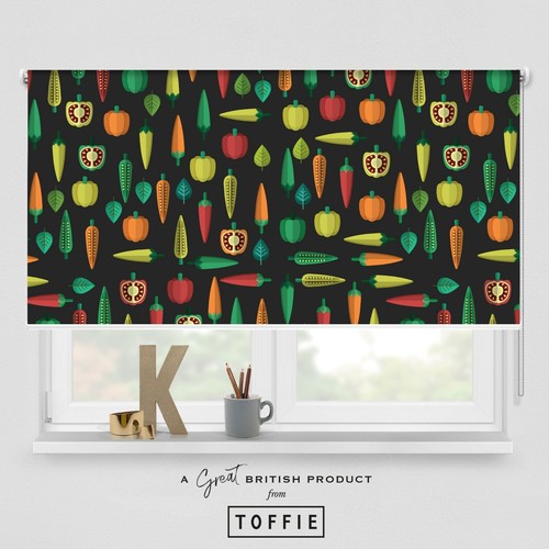 48 Chilli Peppers Printed Roller Blind - blackout FREE UK delivery - Picture 2 of 4