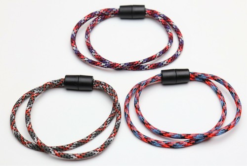 Braided Bracelets Anklets Choker- Easy ON Easy Off- 2 Cord Breakaway Clasp USA - Picture 2 of 12