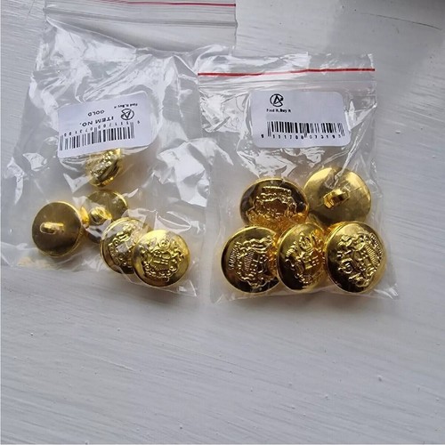 MILITARY BUTTONS GOLD PLASTIC CRESTED BLAZER BUTTONS 15mm 18mm 21mm SHANK CX23 - Picture 12 of 20