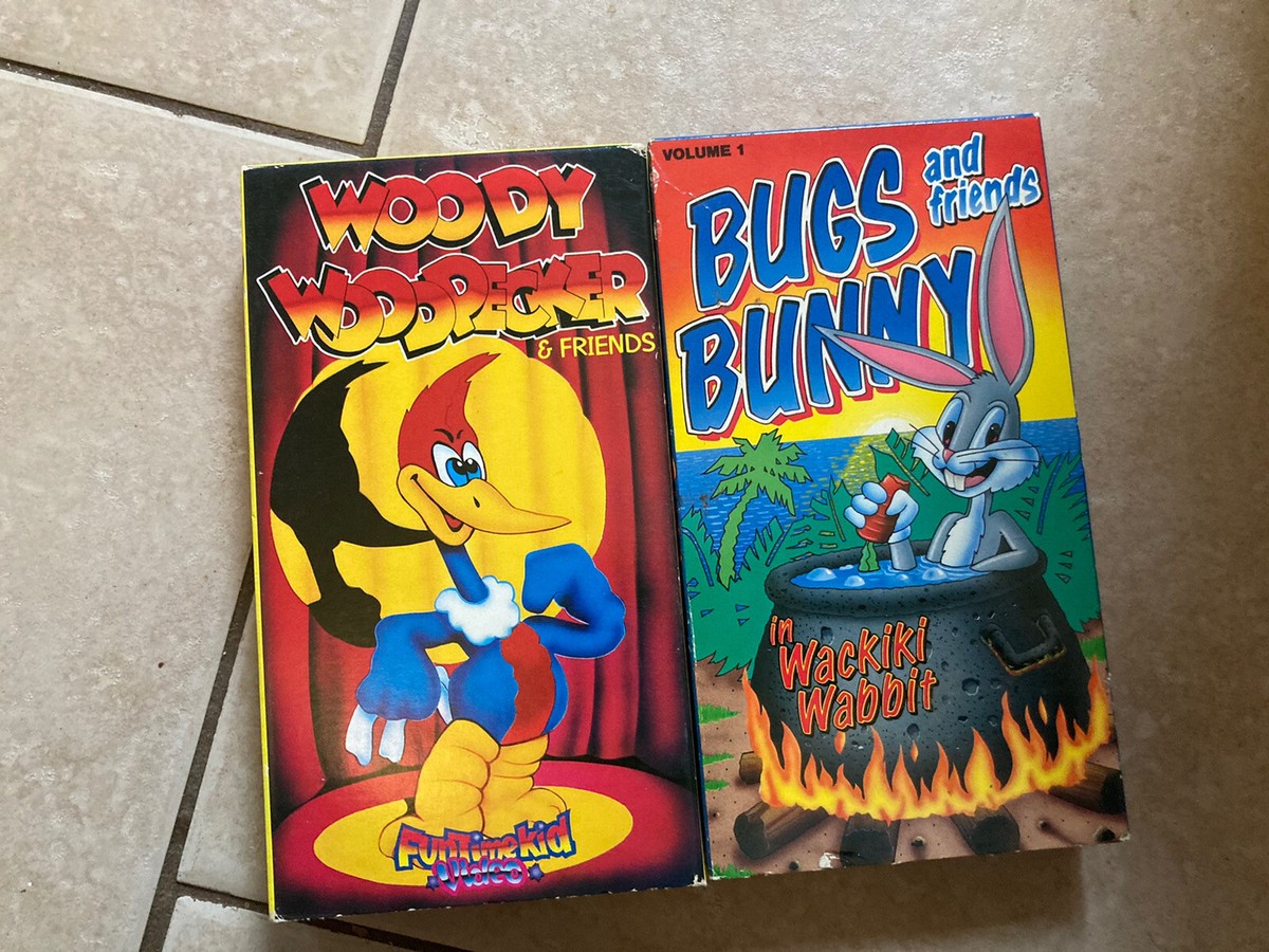 2 Vintage Cartoon VHS Bugs Bunny + Woody Wood Pecker | eBay