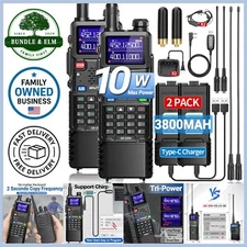 Ham Radio Long Range Handheld 999CH NOAA Weather Two Way Radio Rechargeable