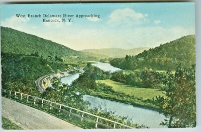 Hancock NY Tracks along the West Branch of the Delaware River 1908