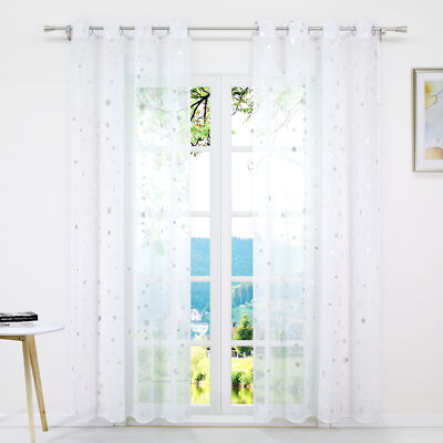 Gardinen Stores mit Kräuselband/Ösen/Schlaufen Modern Vorhänge Transparent Weiß