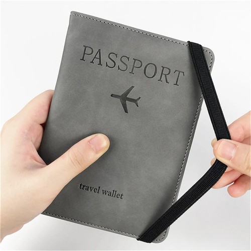Slim Travel Passport Card Wallet Holder Cover RFID Blocking Leather Purse Case - Picture 5 of 12