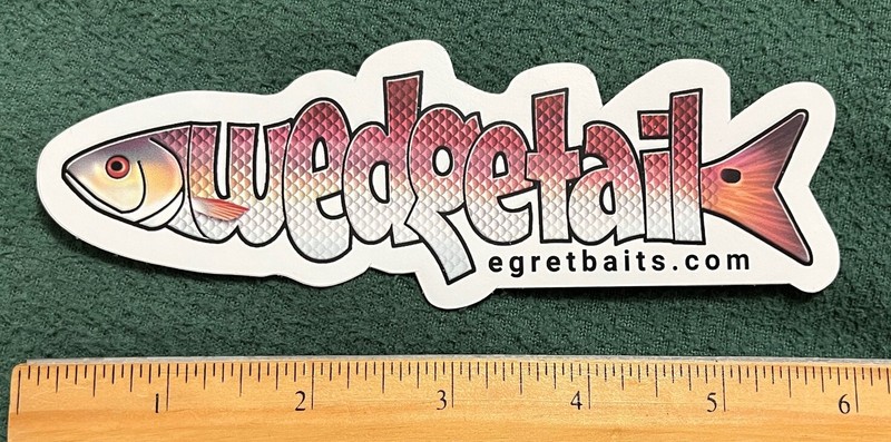 Wedgetail Fishing Sticker Decal Egret Baits Fish Redfish Trout Flounder Bass
