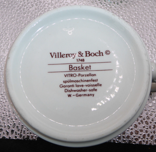 2 Villeroy & Boch Porcelain BASKET Flat Teacups Coffee Cups ExCnd W-Germany 1748 - Picture 7 of 12