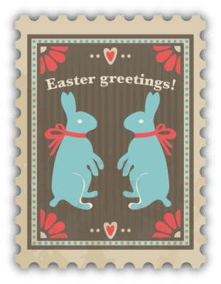 Easter Greetings Bunny Postage Vintage Stamp Car Bumper Sticker Decal