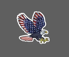 Bald Eagle Sticker USA Flag Feathers NEW
