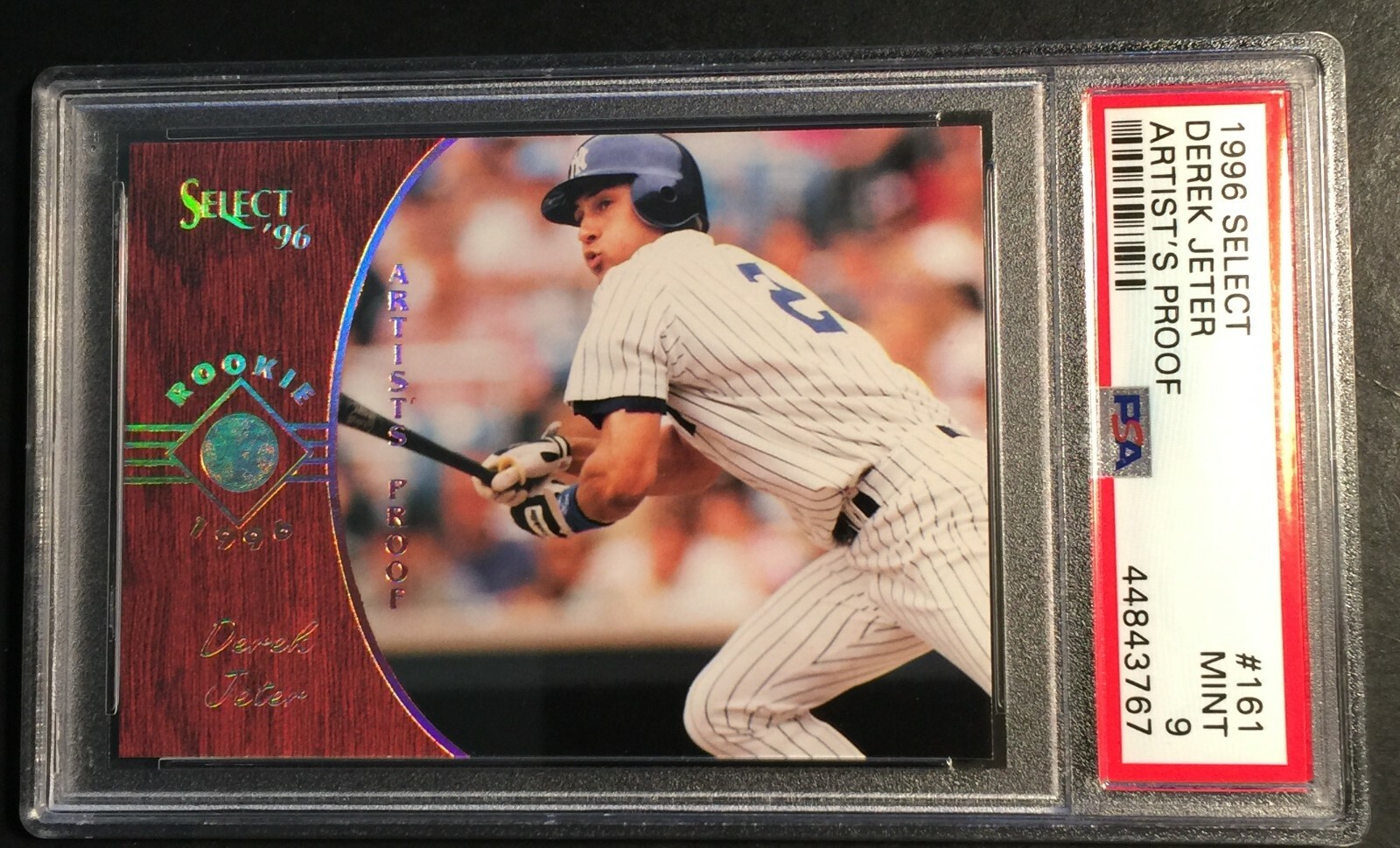 RARE 1996 DEREK JETER SELECT ARTIST PROOF ROOKIE #161 PSA 9 YANKEES POP 18 