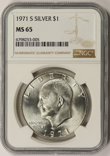 1971-S Eisenhower Ike Dollar Silver $1 MS 65 NGC