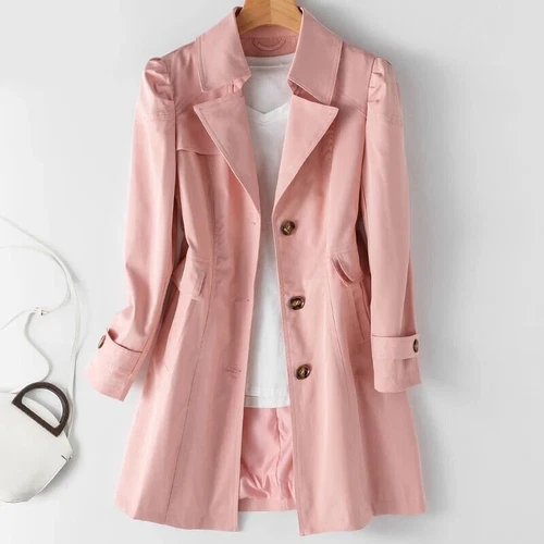 Womens New Windbreaker Overcoat Single-breasted Mid-Long Autumn Coat Trench Coat