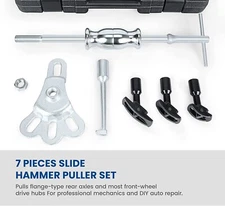 8PC Rear Axle Bearing Seal Removal Tool Slide Hammer Puller Set with Adapters