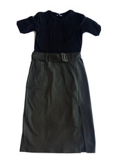 WOMANS ZARA LONG  GREEN/BLACK  DRESS