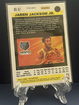 no Jaren Jackson Jr. 2020-21 Panini Flux Prizm #87 Memphis Grizzlies