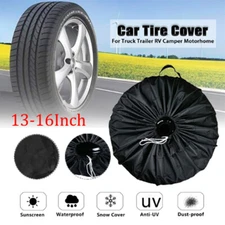 Universal 13-19" Car Spare Wheel Tire Cover for Jeep Trailer RV SUV Truck Black