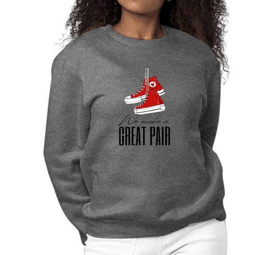 Womens Graphic Sweatshirt Say it Soul - we Make a Great Pair - Picture 7 of 70