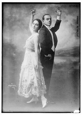 Dancers Maurice Mouvet 1889 1927 Florence Walton 1890 1981 Mouvet Old Photo