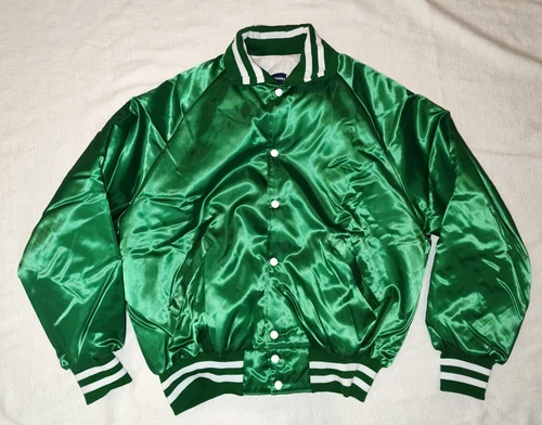 NEW WOT Old Stock Hollaway Green White Satin Jacket Boston Celtics Colors Medium - product listing photo