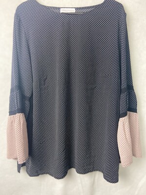 Judith Williams Women's Blouse Top Black polka dot Long sleeve Size Eur 46