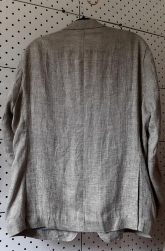 Roy Robson Soft &Cozy Pure Linen Sports Jacket Blazer Unlined Grey/Olive Size 56 - Picture 14 of 23