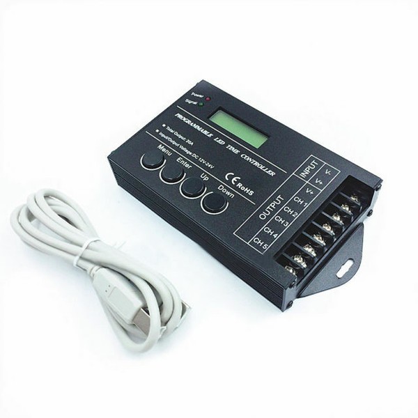 TC420 Time Programmable LED Controller Dimmer RGB Aquarium 5 Channels ...