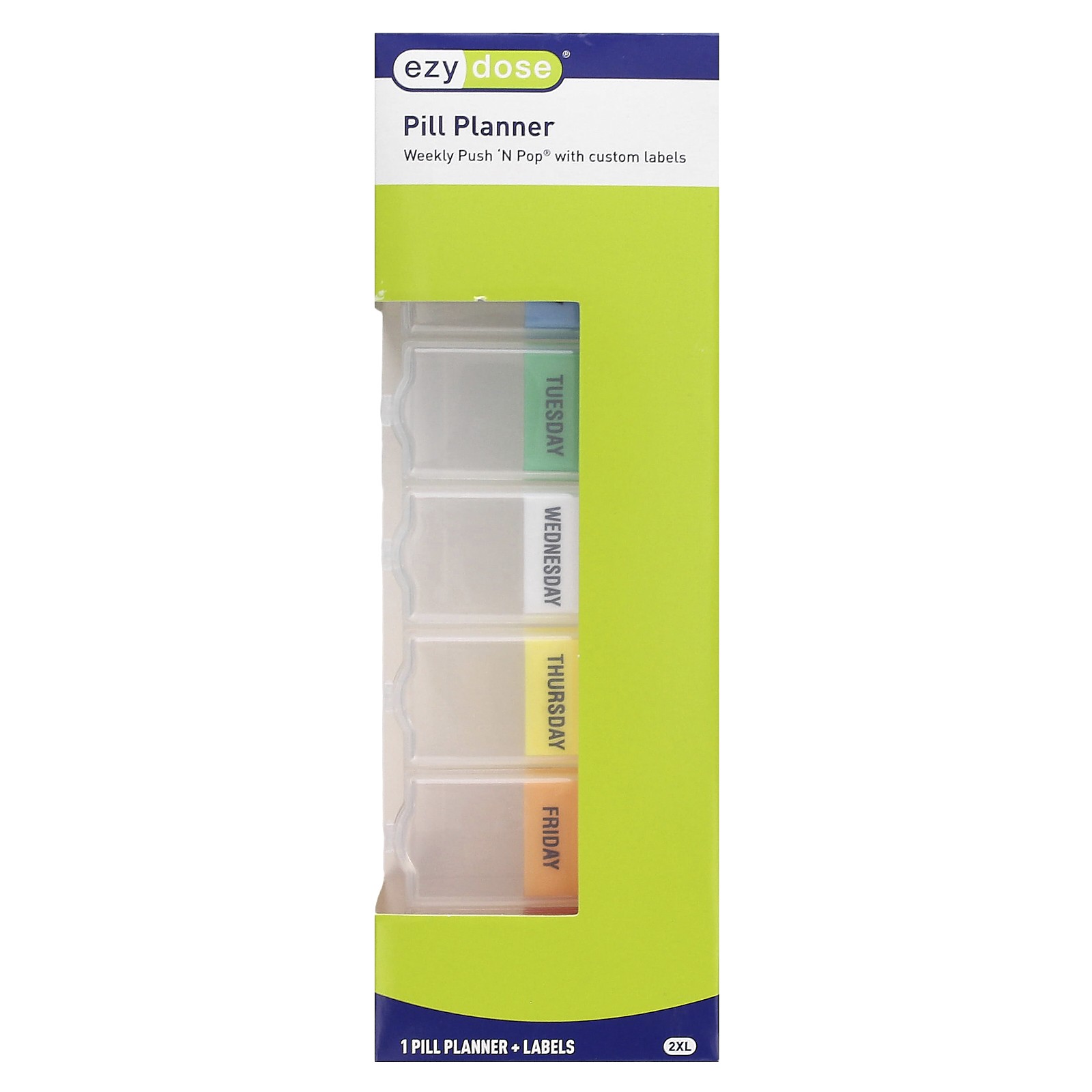 Еженедельный ежедневник для приема таблеток Push-N-Pop с этикетками 2XL 1 количество 2790₽