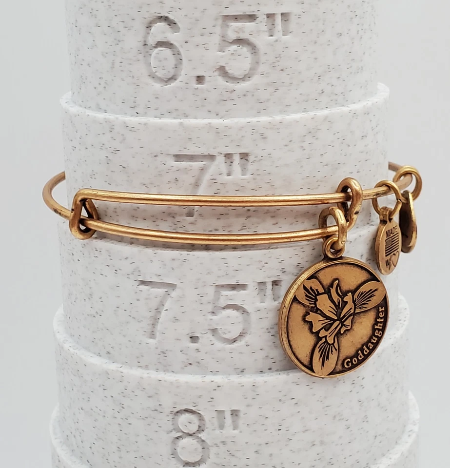 Brazalete Expandible Alex and Ani Goddaughter Tono Dorado Orquídea 2013 Energía Foto 4 de 4