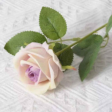 1/5/10/20pcs Artificial Single Rose With Stem Silk Flowers Bouquet Wedding Party