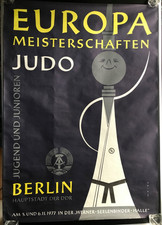 DDR Plakat Europameisterschaften Judo Jugend Junioren, Berlin Mai 1977, selten
